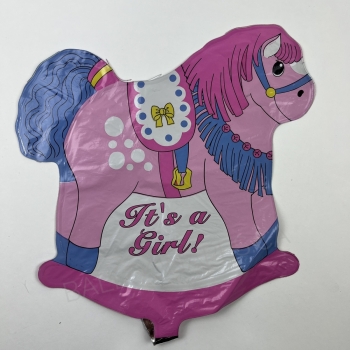Mini Shape - Rocking Horse Girl - Air-fill heat seal required  Balloon