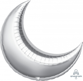 MiniShape - Crescent Moon Silver 17" Air-fill balloon  foil balloons