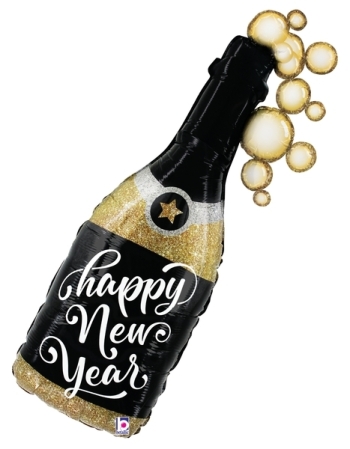 New Year Champagne Bubbles Bottle balloon BETALLIC