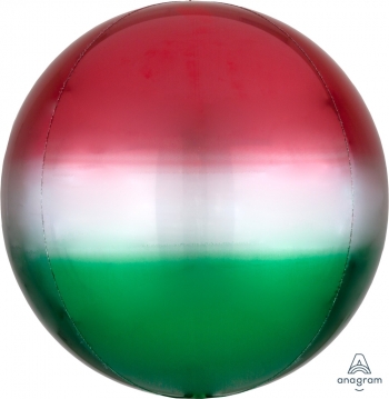 Ombre Orbz Red & Green balloon *unpacked foil balloons