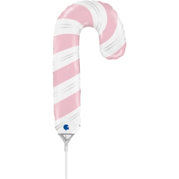 Pastel Pink Mini Candy Cane Air-Fill *heat-sealing required foil balloons