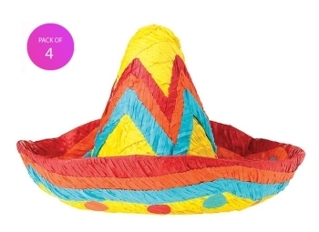 (4) Pinata -  Sombrero - Pack of 4 party supplies