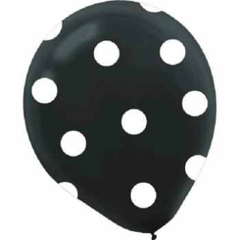 Black with White Polka Dots balloons latex balloons
