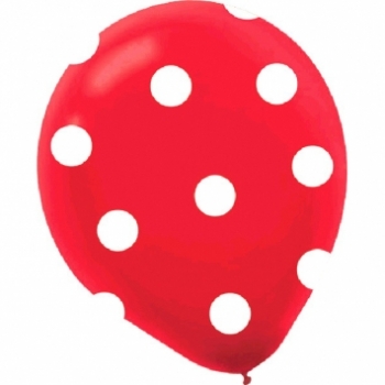 Red with White Polka Dots balloons latex balloons