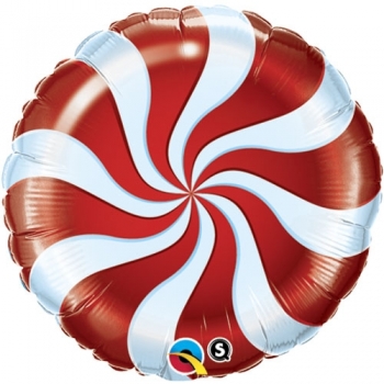 Red Candy Swirl balloon  *Polybagged QUALATEX