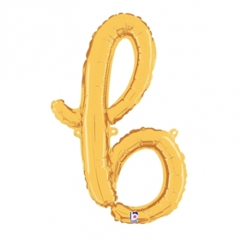 Script Letter B Gold - Self Sealing Air Fill balloon foil balloons