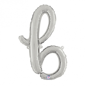 Script Letter B Silver - Self Sealing Air Fill balloon foil balloons
