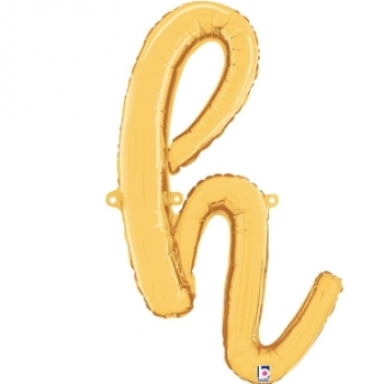 Script Letter H Gold - Self Sealing Air Fill balloon BETALLIC