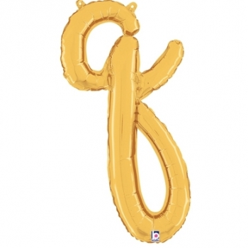 Script Letter Q Gold - Self Sealing Air Fill balloon foil balloons