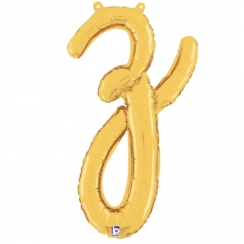 Script Letter Z Gold - Self Sealing Air FilL balloon foil balloons