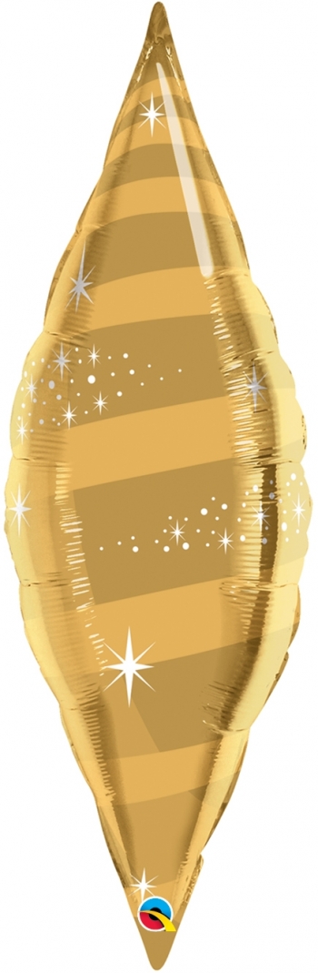Shape -  Taper Swirl - Gold balloon QUALATEX