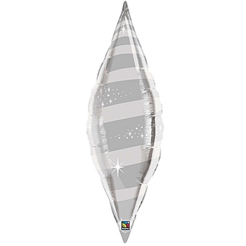 Shape -  Taper Swirl - Silver balloon QUALATEX