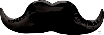 Shape - Black Mustache 12"x35" balloon foil balloons