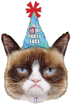 Shape Grumpy Cat - Party Face  balloon BETALLIC
