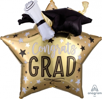 Shape - Multi Balloon Grad Star, Cap & Diploma balloon foil balloons