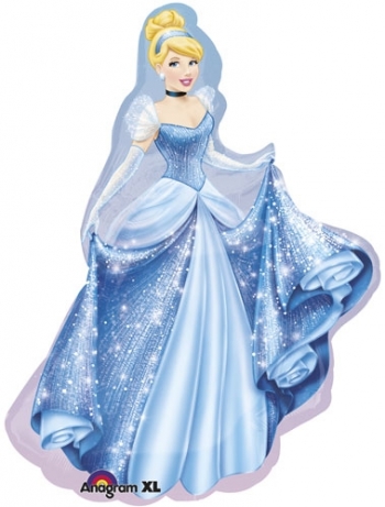 Shape Princess Cinderella Blue 28"x 33" balloon foil balloons