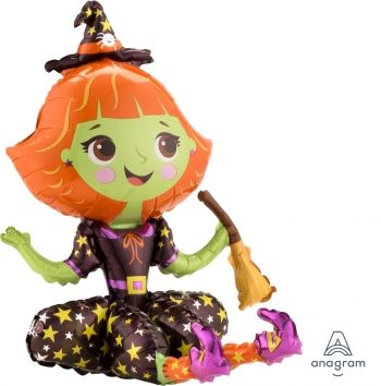 Sitting Witch for Halloween Air-fill Self-sealing balloon ANAGRAM