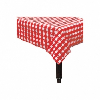 Tablecover Rect - Gingham 54"x108"  Red tableware