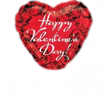V - 4" Foil - Valentine Red/Black Heart balloon foil balloons