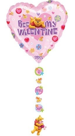 V - Drop A Line - Winnie the Pooh Be My Valentine 34" x 21" balloon foil balloons