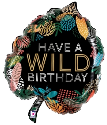 Wild Birthday Tropical Leaf balloon BETALLIC