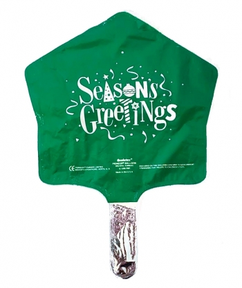 X - 9" Foil - Seasons Greetings Green - Air Fill Heat Seal Required balloon foil balloons